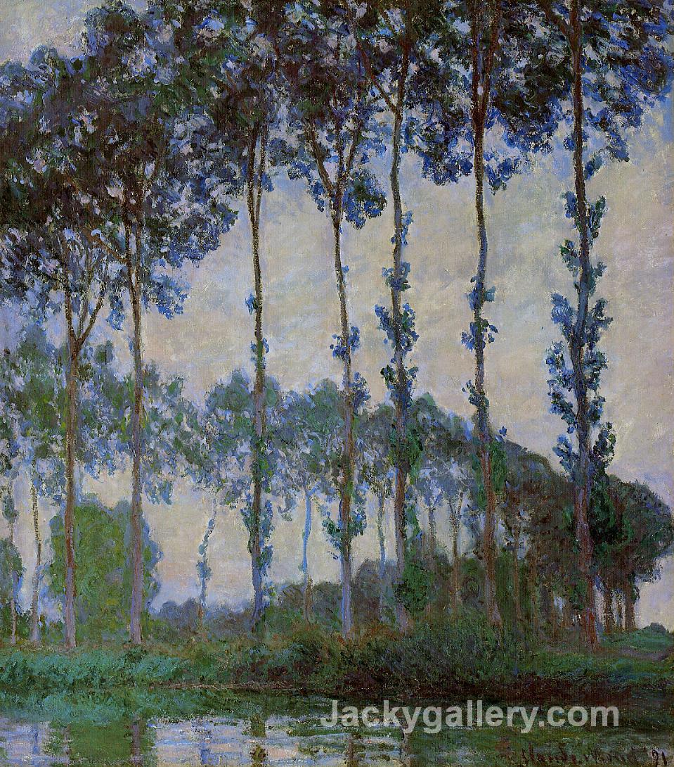 Poplars on the Banks of the River Epte, Overcast Weather by Claude Monet paintings reproduction - Click Image to Close